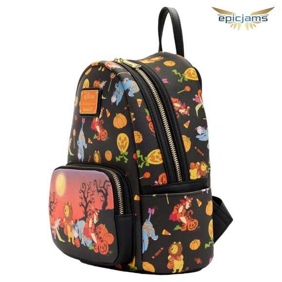 Loungefly Disney Winnie The Pooh Halloween Group Mini Backpack - Picture 3 of 5